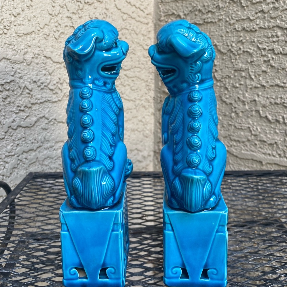 Blue Foo Dog Statues - Picture 12 of 17